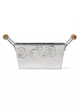 Кашпо с деревянными ручками