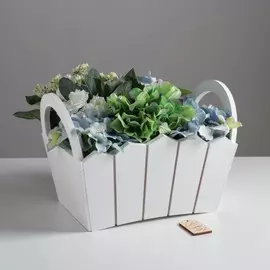 Кашпо с ручками и шильдиком,