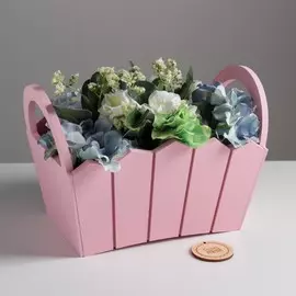 Кашпо с ручками и шильдиком,