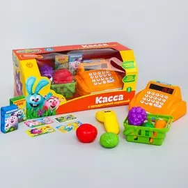 Касса со сканером и продуктовой корзиной, смешарики