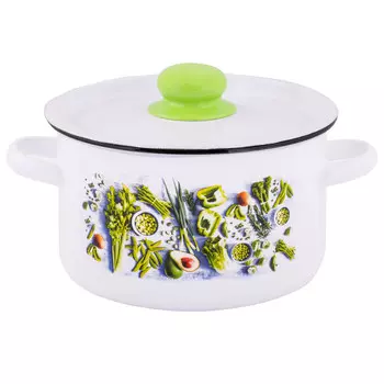 Кастрюля 1,5л цилиндрическая Свежая зелень