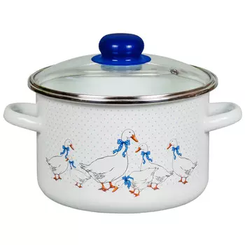 Кастрюля 2,0л цилиндрическая Гуси