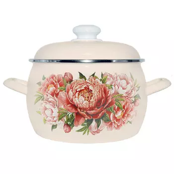 Кастрюля 3,5л Букет пионов