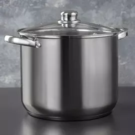 Кастрюля из нержавеющей стали magistro grande, 8,9 л, стеклянная крышка, капсульное дно, индукция