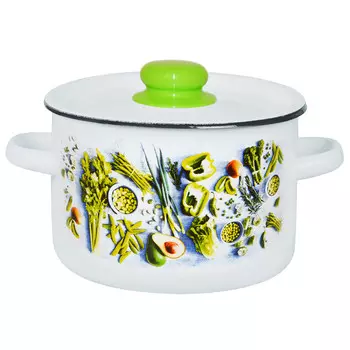 Кастрюля 4,5л цилиндрическая Свежая зелень