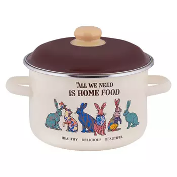 Кастрюля 5,5л цилиндрическая Зайцы