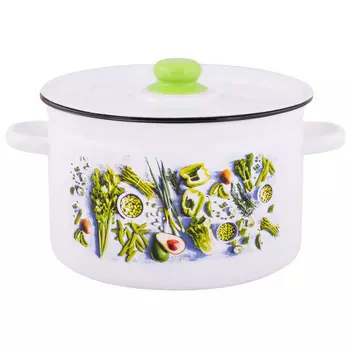 Кастрюля 7,0л цилиндрическая Свежая зелень