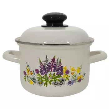 Кастрюля эмал 2,0л Люпины