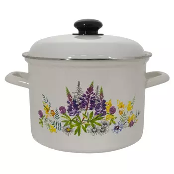 Кастрюля эмал 3,0л Люпины