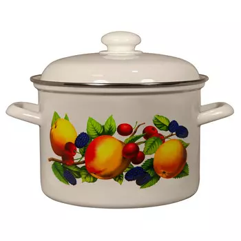 Кастрюля эмал 3,0л Яблоки