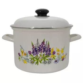 Кастрюля эмал 4,5л Люпины