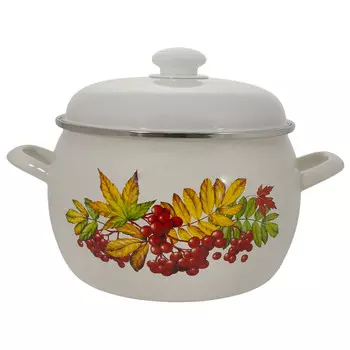 Кастрюля эмал 5,0л Рябина