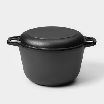 Кастрюля чугунная wild kitchen, 6 л, с крышкой-сковородой d=26 см