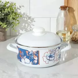 Кастрюля доляна flowers, 2 л, цвет белый