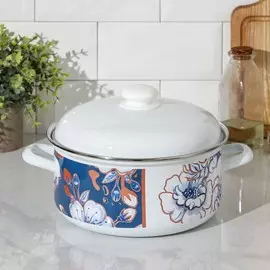 Кастрюля доляна flowers, 4,5 л, индукция, цвет белый