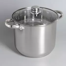 Кастрюля из нержавеющей стали magistro grande, 7,1 л, стеклянная крышка, капсульное дно, индукция