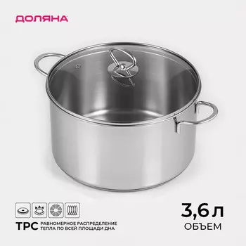 Кастрюля из нержавеющей стали доляна
