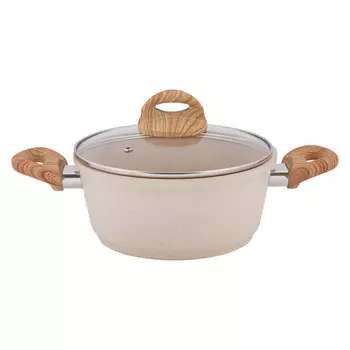Кастрюля литая 2,0л стеклянная крышка Ваниль
