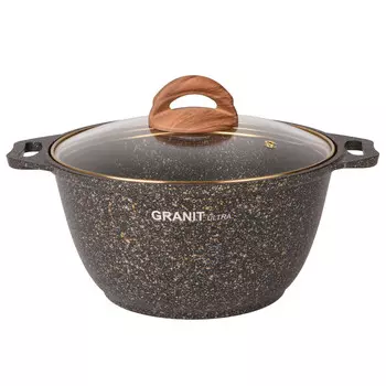 Кастрюля литая 3,0л стеклянная крышка -