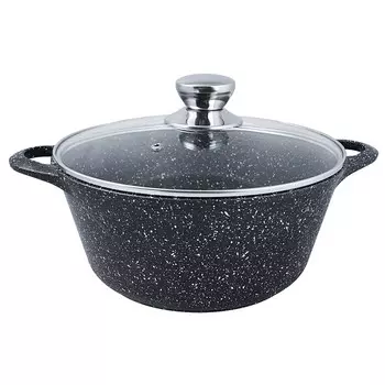 Кастрюля литая 3,0л стеклянная крышка Гранит плюс