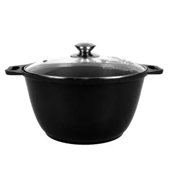 Кастрюля литая 4,0л стеклянная крышка