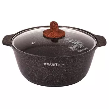 Кастрюля-жаровня а/пр литая 4,0л стекл/кр