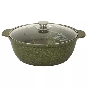 Кастрюля-жаровня литая 3,0л стеклянная крышка