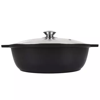 Кастрюля-жаровня литая 3,0л стеклянная крышка