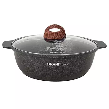 Кастрюля-жаровня литая 3,0л стеклянная крышка