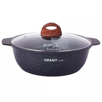 Кастрюля-жаровня литая 3,0л стеклянная крышка