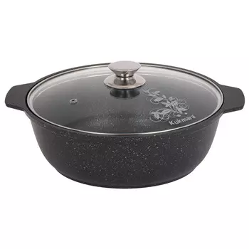 Кастрюля-жаровня литая 3,0л стеклянная крышка