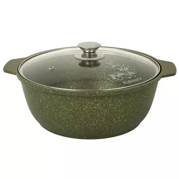 Кастрюля-жаровня литая 4,0л стеклянная крышка