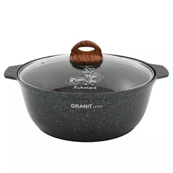 Кастрюля-жаровня литая 5,0л стеклянная крышка