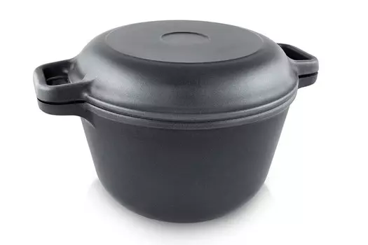 Казан литой 3,0л с крышкой-сковородой