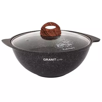 Казан литой 3,5л для плова стеклянная крышка