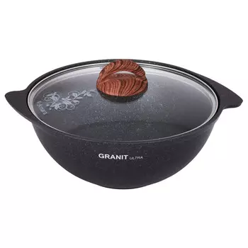 Казан литой 3,5л для плова стеклянная крышка