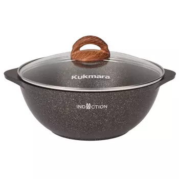 Казан литой 3,5л для плова стеклянная крышка индукция