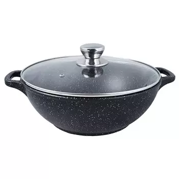 Казан литой 4,0л стеклянная крышка Гранит плюс