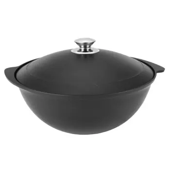 Казан литой 4,5л для плова алюминиевая крышка