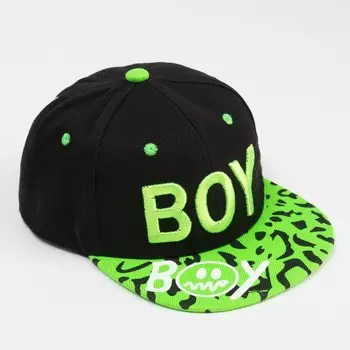 Кепка детская minaku boy, черный/зеленый, размер 52-54