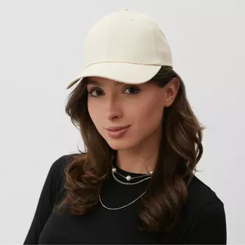 Кепка однотонная minaku цвет бежевый, р-р 58