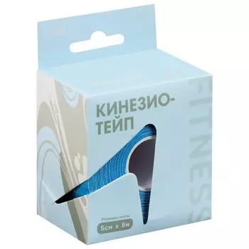 Кинезио-тейп onlytop blue, 5 см х 5 м