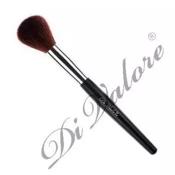 Кисть для пудры и румян натуральный ворс, черная дерев. ручка 115-072