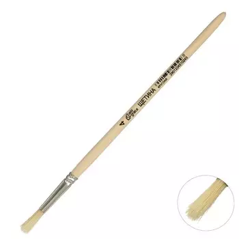 Кисть для рисования, щетина круглая № 4 (диаметр обоймы 4 мм; длина волоса 18 мм), деревянная ручка, calligrata