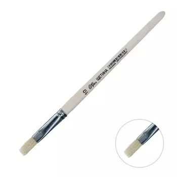 Кисть для рисования, щетина плоская №10 (ширина обоймы 10 мм; длина волоса 18 мм), деревянная ручка, calligrata