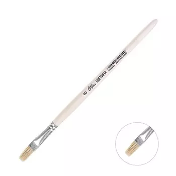 Кисть для рисования, щетина плоская № 8 (ширина обоймы 8 мм; длина волоса 16 мм), деревянная ручка, calligrata