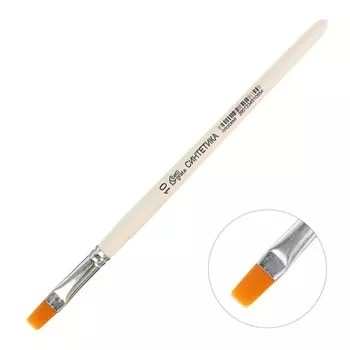 Кисть для рисования, синтетика плоская №10 (ширина обоймы 10 мм; длина волоса 13 мм), деревянная ручка, calligrata