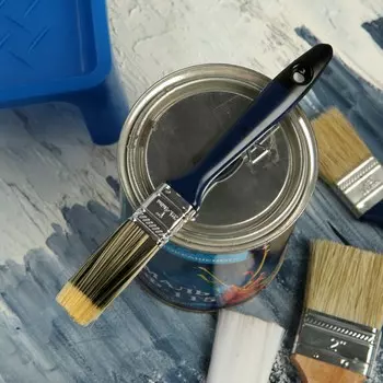 Кисть плоская тундра, искусственная щетина, пластиковая рукоятка, 1