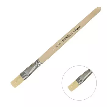 Кисть для рисования, щетина плоская №16 (ширина обоймы 16 мм; длина волоса 24 мм), деревянная ручка, calligrata