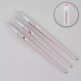 Точечные кисти для дизайна ногтей, 3 шт, 17,5 см, цвет розовый